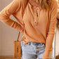 Waffle Knit Henley Top