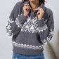 Western Geometric Printed Quarter Zip Pullover Sweater