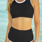 2pcs Contrast Trim Active Bikini Swimsuit