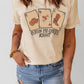 Khaki Poker Cards Letter Graphic Print Crew Neck T Shirt