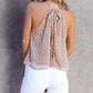 Daisy Pattern Flowy Tank Top with Tie Back