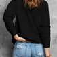 Black Wake Pray Slay Glitter Print Pullover Sweatshirt