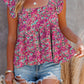 Multicolor Square Neck Floral Tank Top