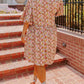 Multicolor Plus Size Floral Print Puff Sleeves Dress