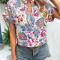 Summer fashion floral pattern V-neck short sleeve