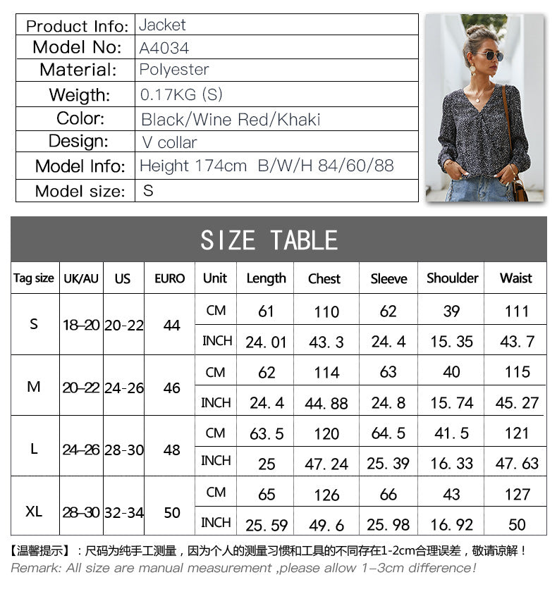 Long-sleeved shirt small floral blouse