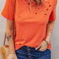 Holes Crew Neck Cotton Mixed T-shirt