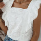 Square Neck Ruffle Sleeve Blouse