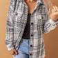 Plaid Print Pocketed Shirt Jacket