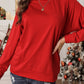 Green Solid Round Neck Raglan Sleeve Sweatshirt
