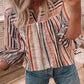 Multicolor Striped 3/4 Sleeve Blouse