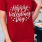 Happy Valentine's Day Heart Print Short Sleeve T Shirt