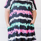 Striped Tie-dyed Plus size Mini Dress