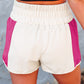 Color Block Split High Waist Shorts