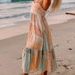 Boho Patchwork Print Square Neck Sundress