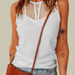 Strappy Mesh Splicing Ribbed Tank Top