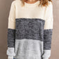 Block Netted Texture Pullover Sweater