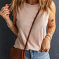 Apricot Crew Neck Waffle Tank Top