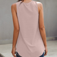 Solid Color Buttons V Neck Ribbed Tank Top