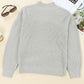 Gray High Neck Drop Shoulder Plain Sweater