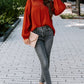 Crochet Lace Textured Balloon Sleeve Blouse