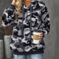 Camo Print Warm Furry Pullover Hoodie