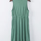 Buttons Sleeveless High Waist Mini Dress