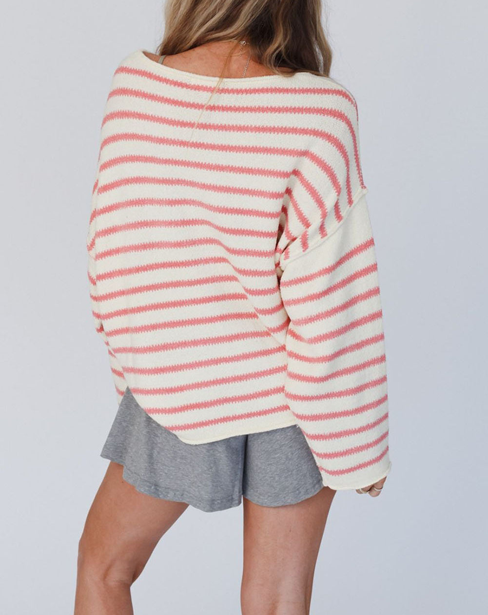 Striped Drop Shoulder Oversized Sweater