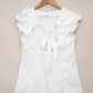 White Ruffles Tie up Sleeveless Top