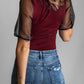 Mesh Puff Sleeve Top