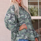 Green Long Sleeve Camo Print Oversize Hoodie