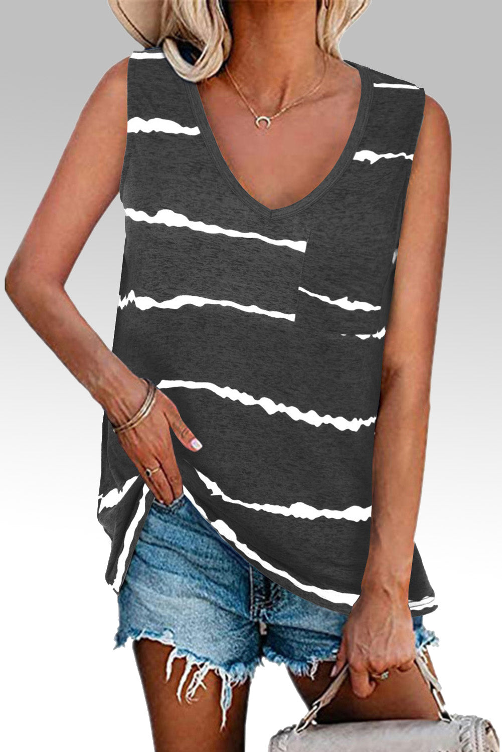 Tie-dye Stripes Tank Top