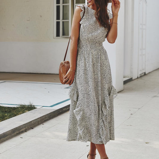 Spring and summer ruffle dresses