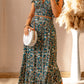 Floral Ruffled Crop Top and Maxi Skirt Set