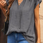 Tiered Ruffled Drawstring V Neck Top