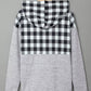 Plaid Splicing Pocketed Hoodie