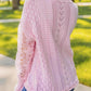 Crochet Lace Pointelle Knit Sweater