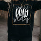 Black Wake Pray Slay Glitter Print Pullover Sweatshirt