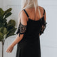 Black Cold Shoulder Mini Dress