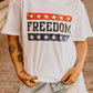 White FREEDOM Patriotor Fashion Graphic Tee