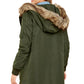 Fur Trim Hooded Longline Coat