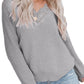 Lace Collar V Neck Ribbed Sweater