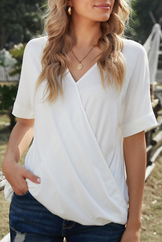 Short Sleeves Drape Knit Top