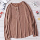 Button Long Sleeve Knit Top