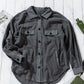 Gray Turn Down Collar Buttoned Shirt Jacket