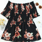 Floral Smocked Off Shoulder Plus Size Blouse