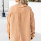 Apricot Textured Raw Edge Trim Buttons Shirt