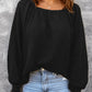 Square Neck Puff Sleeve Waffle Knit Top