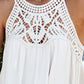 White Lace Crochet Sleeveless Babydoll Top