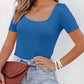 Square Neck Slim Fitted Casual Basic Top Blouses